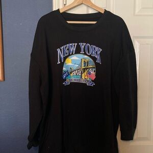 New York Brooklyn Bridge Black Sweatshirt